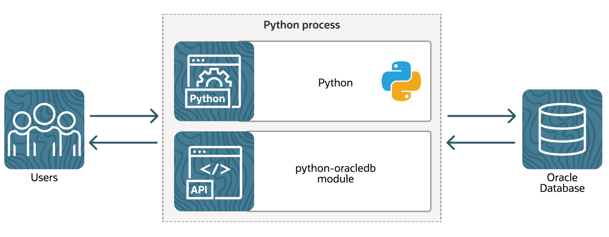 architecture of the python-oracledb driver in Thin mode